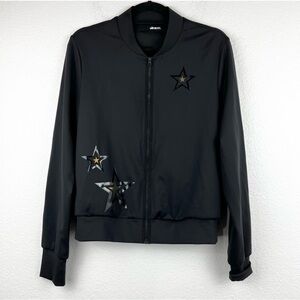 ULTRACOR Star-Graphic Popstar Bomber Jacket, Black with Stars, SzXL